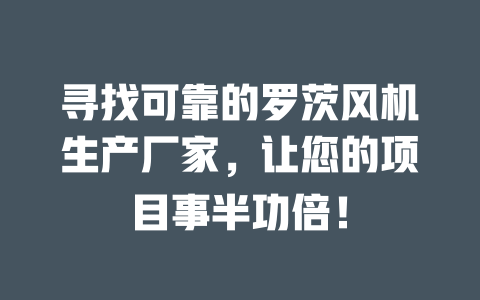 尋找可靠的羅茨風(fēng)機(jī)生產(chǎn)廠家，讓您的項(xiàng)目事半功倍！ 一